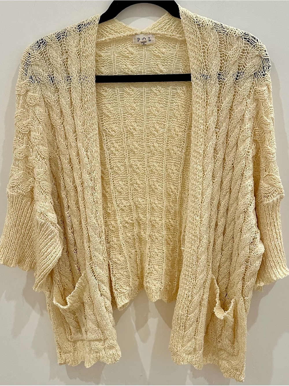 POL Oversized Cable Knit Open Style Cardigan Size S
